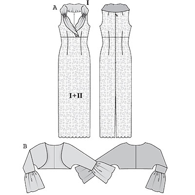 Выкройка Burda (Бурда) 7715 — Вечернее платье, жакет (снята с производства)