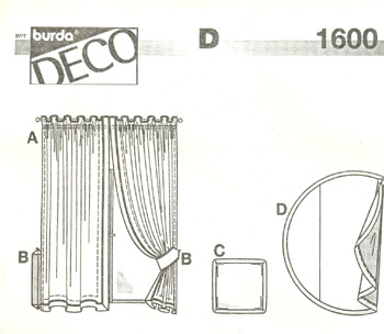 Выкройка Burda (Бурда) 1600 — Занавес, подушка, скатерть (снята с производства)