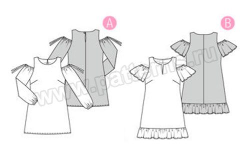 Выкройка Burda (Бурда) 6402 — Платье с открытыми плечами