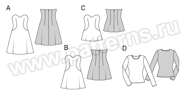 Выкройка Burda (Бурда) 6930 — Нарядные платье и блузка (снята с производства)
