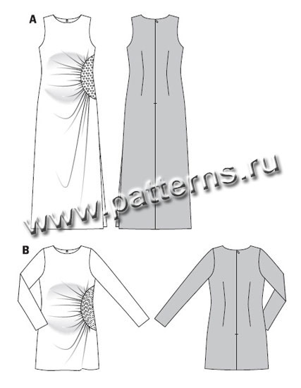 Выкройка Burda (Бурда) 7164 — Вечернее платье, туника для будущей мамы (снята с производства)