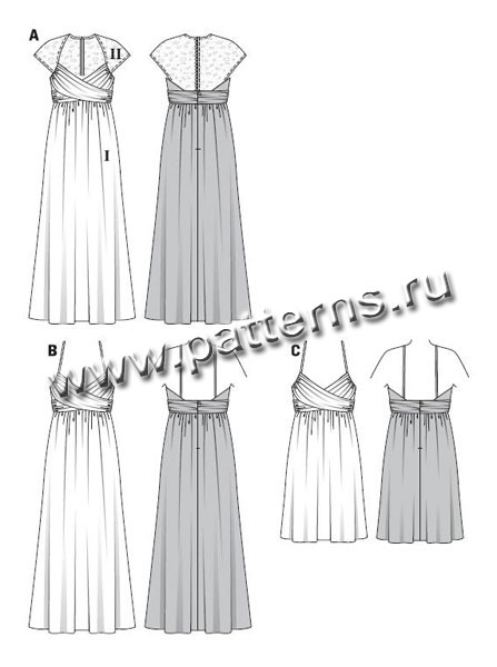 Выкройка Burda (Бурда) 7257 — Вечернее и свадебное платье (снята с производства)