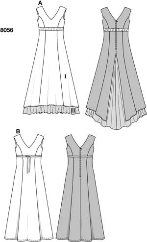 Выкройка Burda (Бурда) 8056 — Свадебное платье, вечернее (снята с производства)