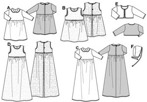 Выкройка Burda (Бурда) 9873 — Комплект одежды для Крещения (снята с производства)