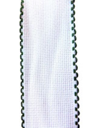 Лента-канва белая с зеленым кантом DSCN4953