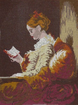 Канва для вышивания g-0326 - Девушка с книжкой
