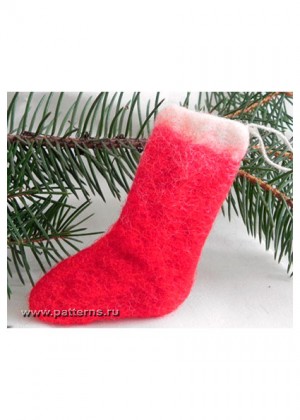 Войлочная игрушка \"Рождественский носок\" (12871-1)