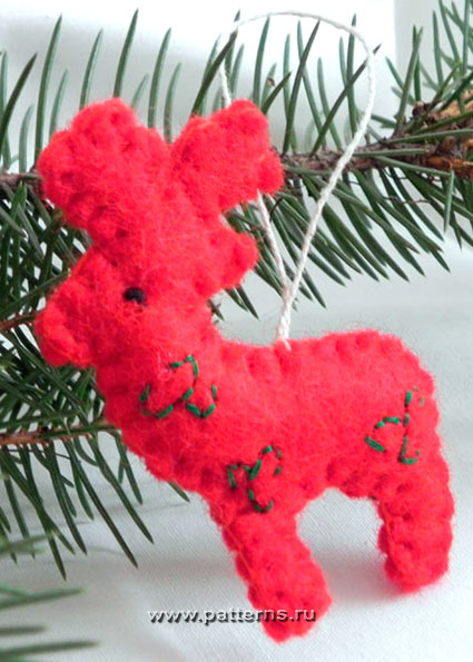 Войлочная игрушка \"Красный рождественский олень\" (12430)