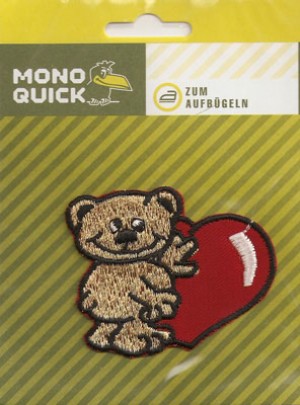 Термоаппликация Mono Quick (art.16) – Медвежонок с сердцем
