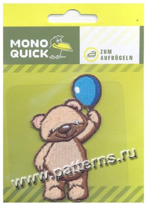 Термоаппликация Mono Quick (06154) – Мишка с синим шариком