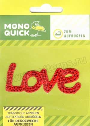 Термоаппликация Mono Quick (10431) – Love с пайетками