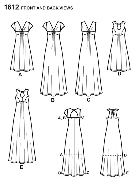 Выкройка Simplicity — Платье - S1612 (снята с производства)
