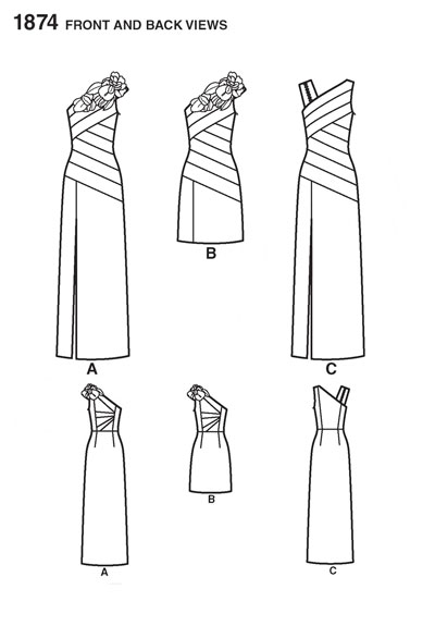 Выкройка Simplicity — Вечернее платье с разрезом - S1874 (снята с производства)