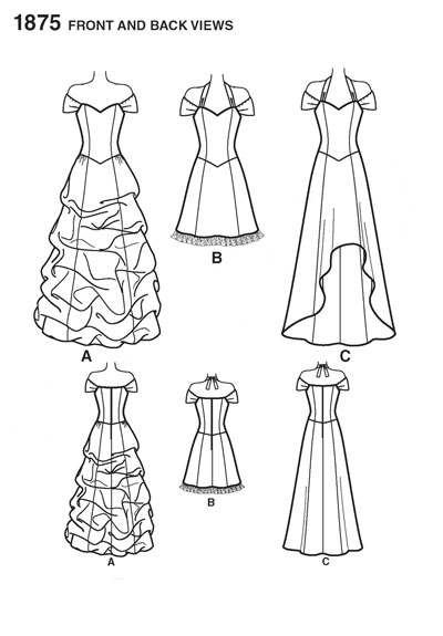 Выкройка Simplicity — Вечернее и свадебное платье - S1875 (снята с производства)