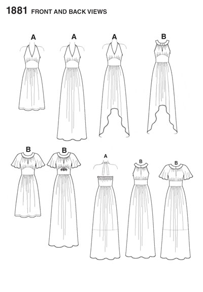 Выкройка Simplicity — Платье - S1881 (снята с производства)