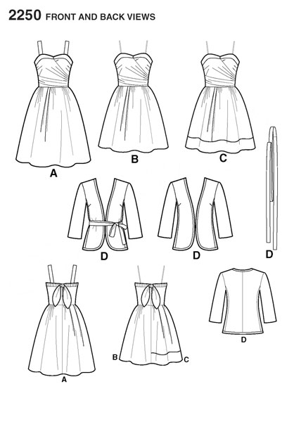 Выкройка Simplicity — Мини платье, Жакет - S2250 (снята с производства)