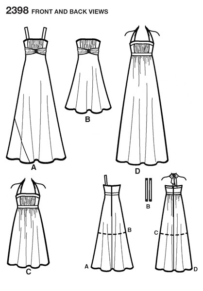 Выкройка Simplicity — Вечернее платье - S2398 (снята с производства)