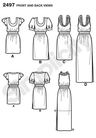 Выкройка Simplicity — Платье - S2497 (снята с производства)