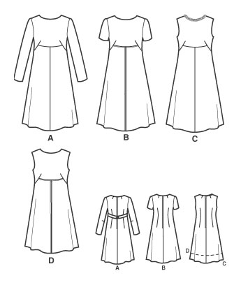 Выкройка Simplicity — Платье - S3833 (снята с производства)