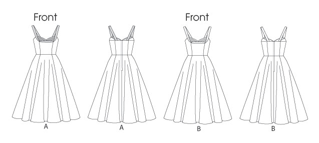 Выкройка Butterick — Платье с расклешенной юбкой - B5882