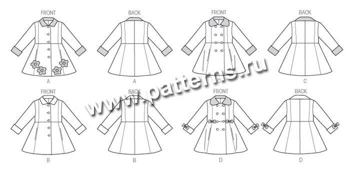 Выкройка Butterick — Пальто для девочки - B5946 (снята с производства)