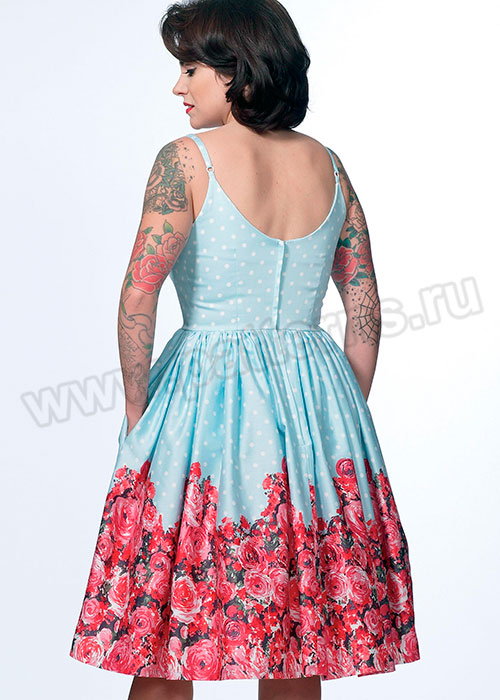 Выкройка Butterick — Платье с декольте и присборенной юбкой - B6453