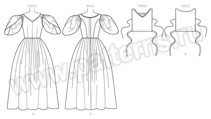 Выкройка Butterick — Историческое платье - B6501