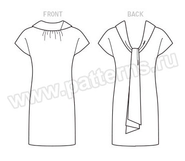 Выкройка Vogue — Платье с воротником-галстуком, завязывающимся на спине - V1544