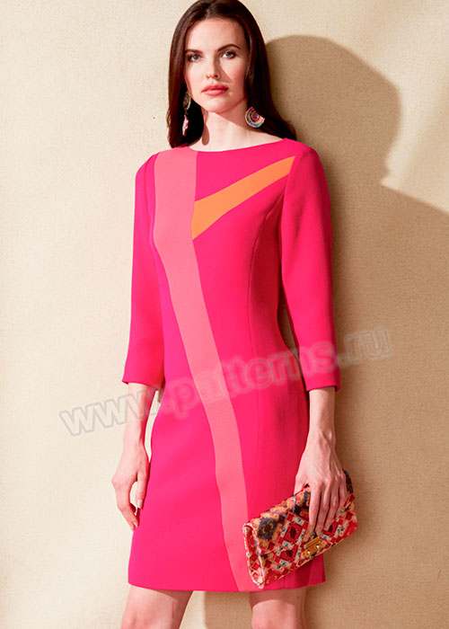 Выкройка Vogue — Платье с асимметричными вставками - V1555