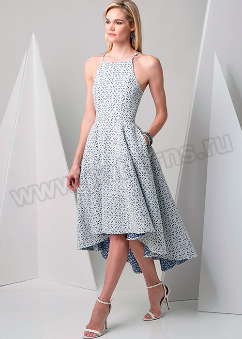 Выкройка Vogue — Платье с асимметричной юбкой (юбкой со шлейфом) - V9252