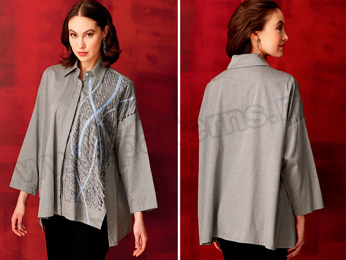 Выкройка Vogue — Блузка-Рубашка с аппликацией в технике синель - V9271