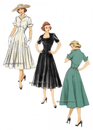 Выкройка Butterick — Ретро 1952: Платье - B6018