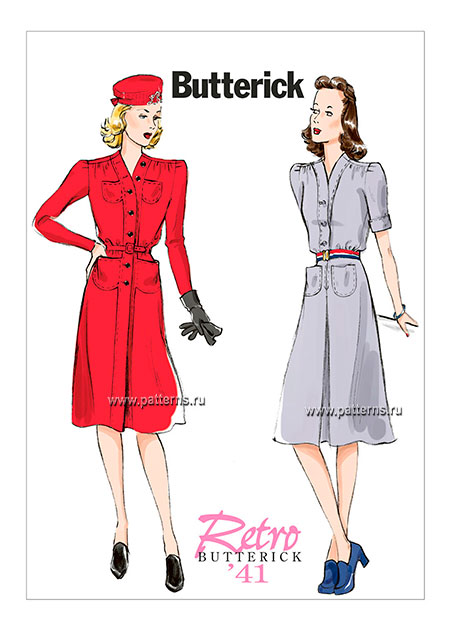Выкройка Butterick — Ретро 1941: Платье - B6282