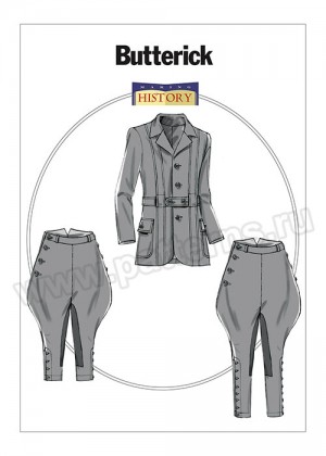 Выкройка Butterick — Исторический мужской костюм (пиджак и бриджи) - B6340
