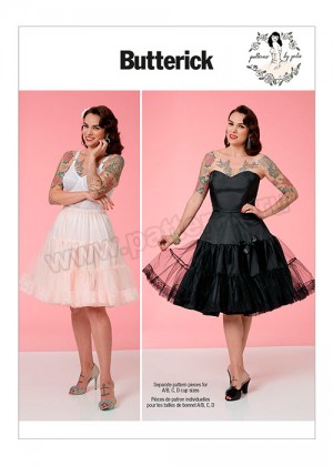 Выкройка Butterick — Нижние платье и юбка - B6530-E5_14-22