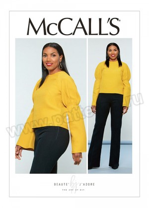 Выкройка McCall's — Пуловер с рукавом-реглан и прямые брюки на кокетке - M7580