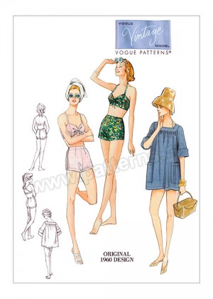 Выкройка Vogue — Ретро 1960: Пляжный комплект - V9255
