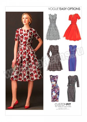 Выкройка Vogue — Платье расклешенное с поясом - V9267