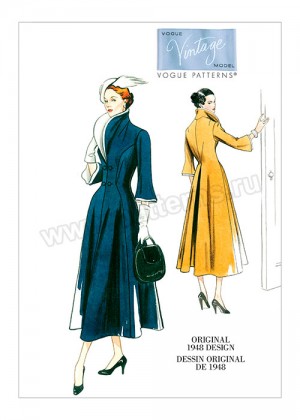 Выкройка Vogue — Стиль 1948: Платье с широким воротником - V9280